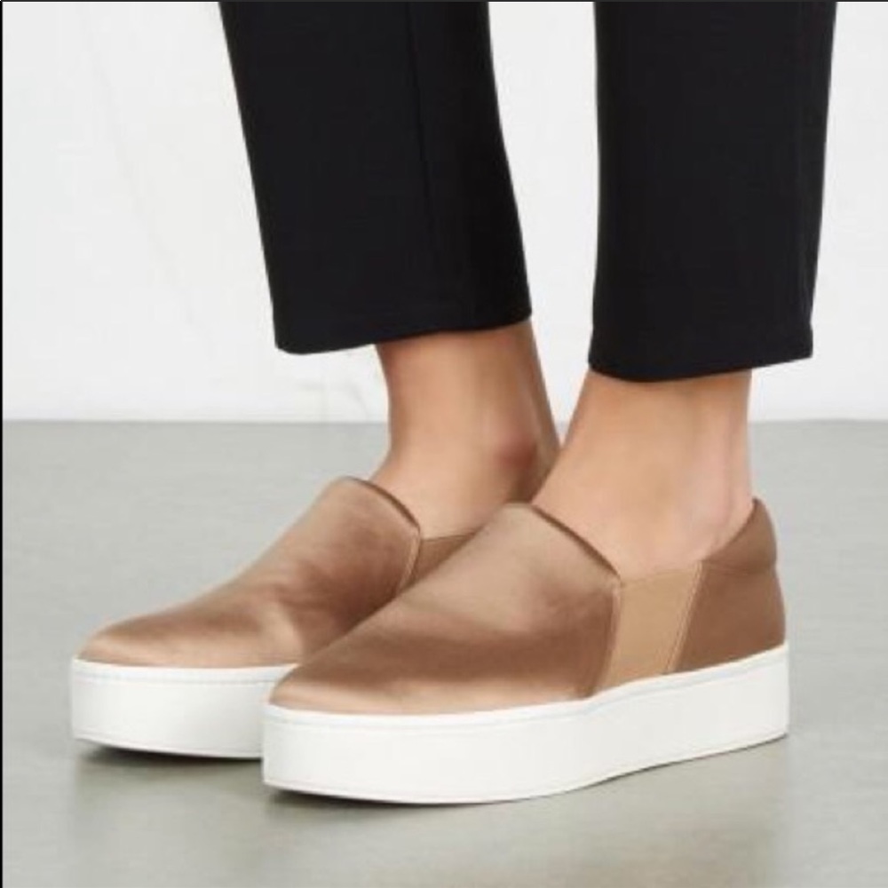 Vince Satin Slip On Sneakers